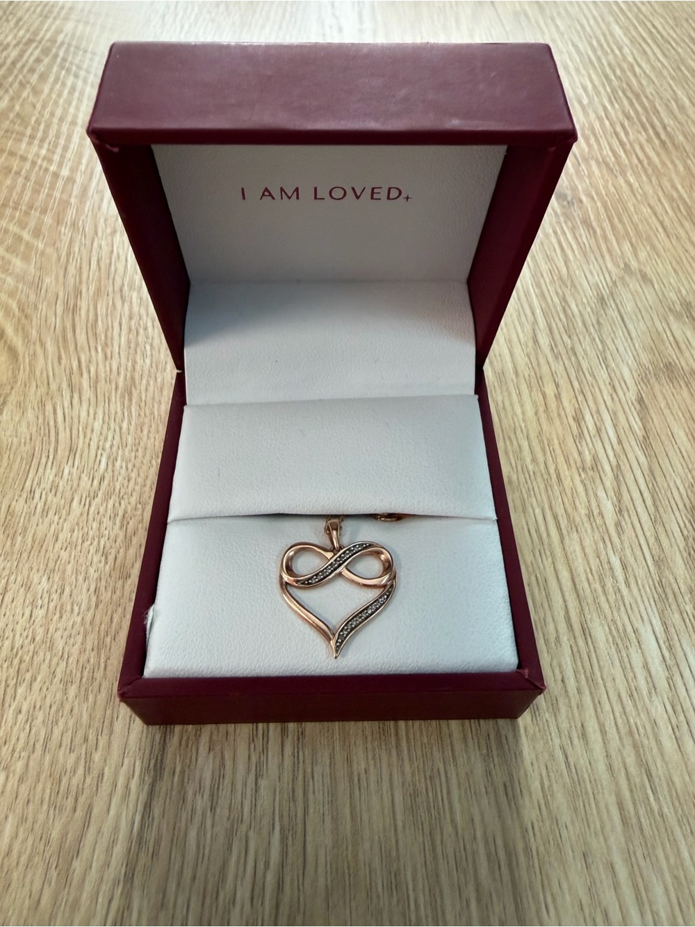 Rose Gold Heart & Infinity Pendant Necklace